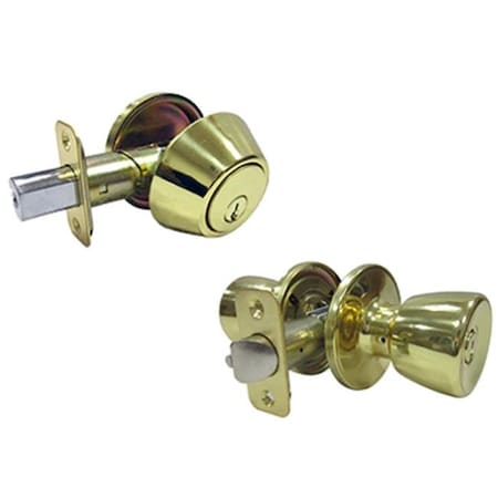 Taiwan Fu Hsing Industrial Taiwan Fu Hsing Industrial 223655 Tru-Guard Combination Lockset - Polished Brass 223655